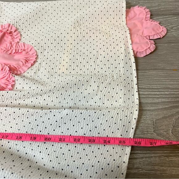 Marianna Senchina polka dot flower inscription sleeveless blouse top sz M - Picture 6 of 7